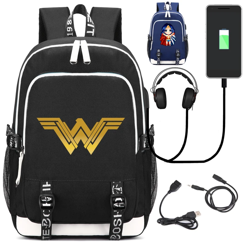 

Wonder Boys and Girls Backpack with USB Charging Port and Lock &Headphone interface for College Student Work School bags