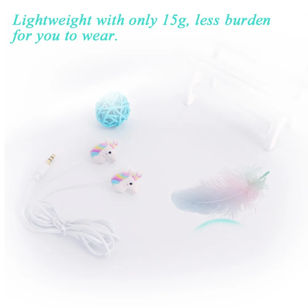 Speciale Unicorni Auricolari Cartone Animato Colorato Arcobaleno Cavallo In Ear Auricolare 3 5mm Auricolari Con Microfono Mini Auricolare Per Smartphone in