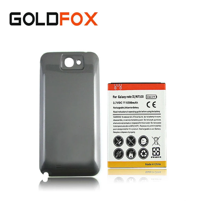 

For Samsung Note2 High Quality Replacement Extended 6500mAh Battery + Black Back Cover Case For Samsung Galaxy Note 2 N7100