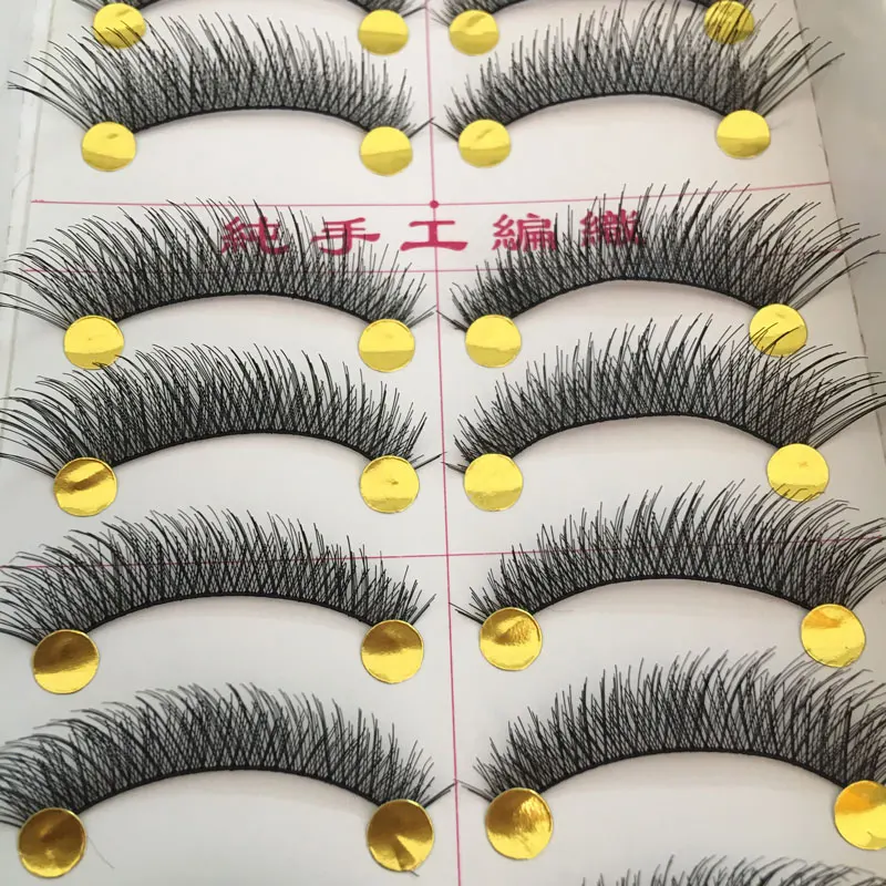 

10Pair Fashion Makekup Semi-Handmade False Eyelashes Long Soft Fake Eye Lash Extension Cotton Stalk Fake Eyelashes