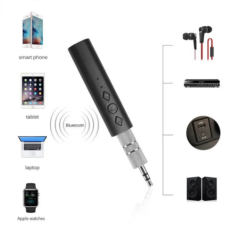 Bluetooth Car Kit Aux аудио приемник адаптер 3 5 мм 4 2 громкой музыки автомобиля для