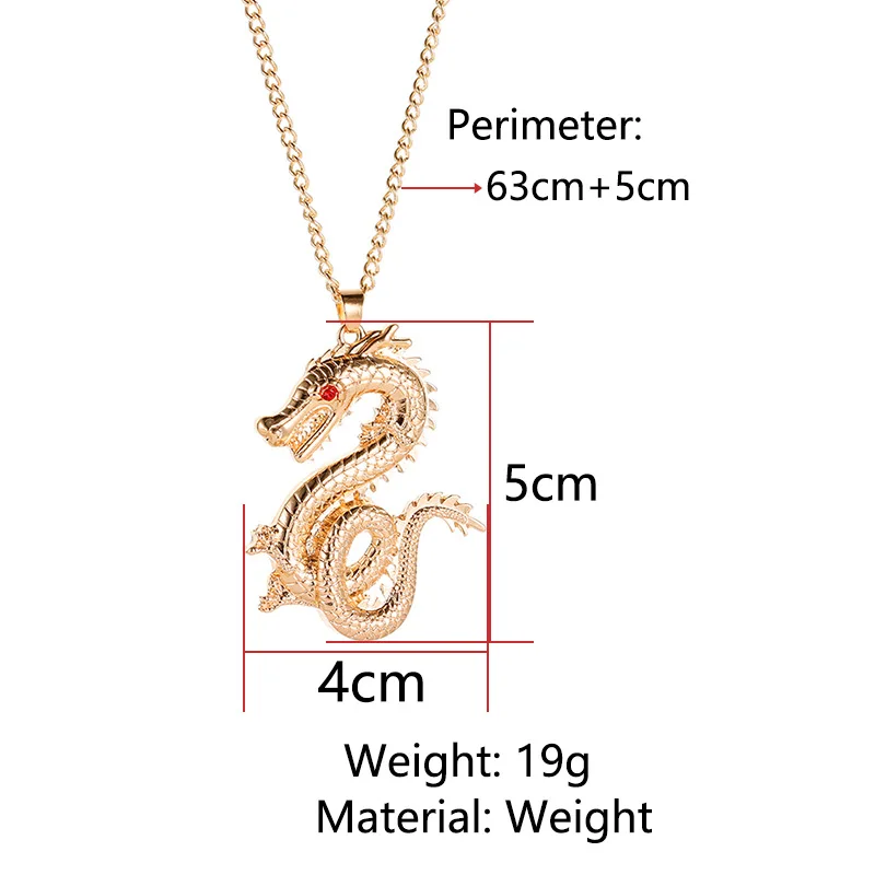 Новая мода Красный глаз золотой дракон ожерелье s мужское модное Ювелирное Украшение для женщин колье Femme цепочка ожерелье женские мужские подарки