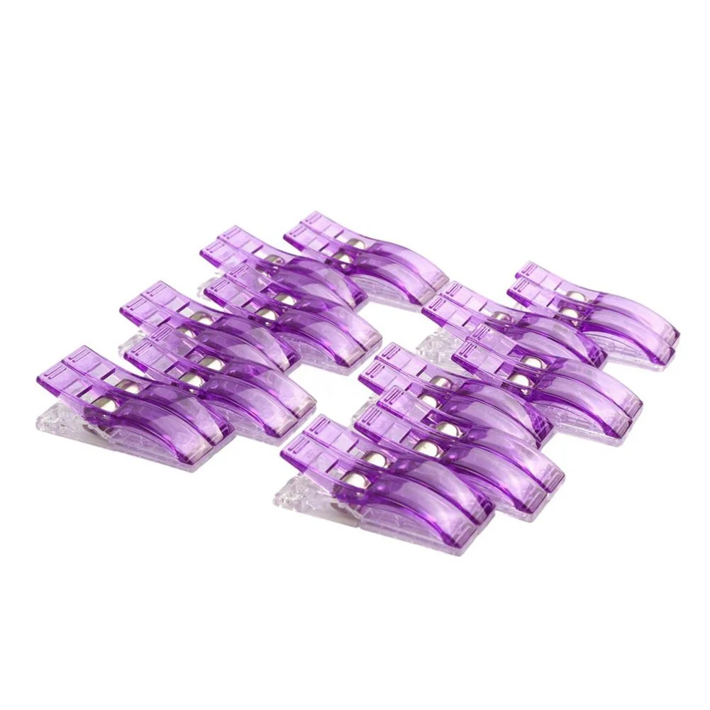 24pcs Purple Plastic Fabric Clips Clamps for Craft Sewing Quilting