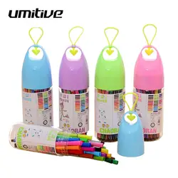Umitive 12 цветов фломастеры с бутылочка-амулет моющиеся манга Живопись Искусство Маркер поставки для ребенка подарок