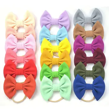 

36pc/lot Girls Nylon Headband,Large 5” Solid Fabric Hair Bow Headbands,Kids Hair Bows Elastic Headbands Hair Accessories