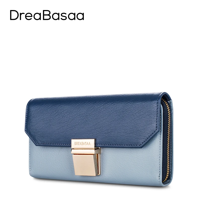 Dreabasaa Genuine Leather font b Wallets b font Designer font b Wallets b font Famous Brand