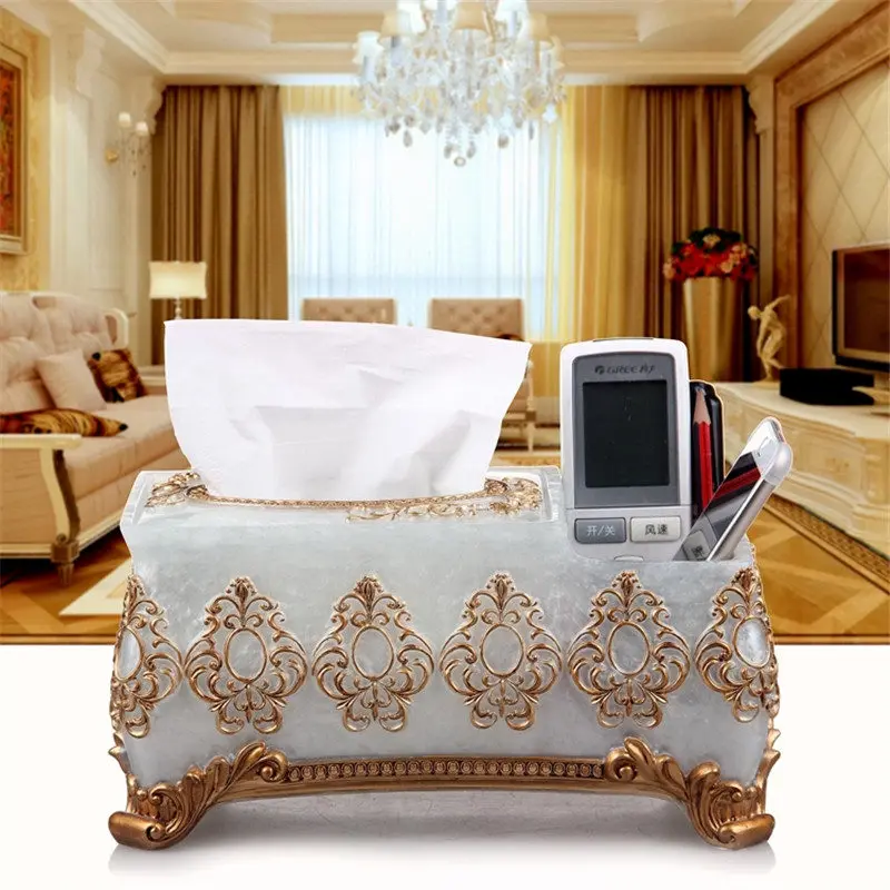 

Paper Holder Resin Tissue Box Living Room Tissue Box Bathroom Toilet Paper Holder Remote Control Storage Box Luxury Paper Holder