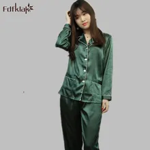 Fdfklak M-XXL пижамы большого размера для Для женщин с длинным рукавом шелковые пижамы набор Демисезонный; детская одежда для сна Пижама, женская обувь, черные/белые E858