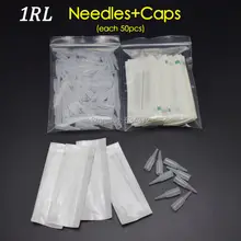 1R(иглы+ Наконечники Каждый 50 шт) рекламная профессиональная машина для перманентного макияжа иглы для бровей с наконечниками
