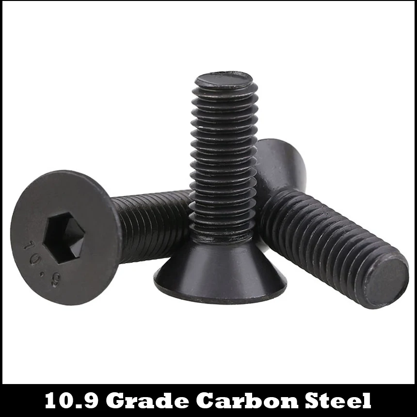 M12 M12*100 M12x100 10.9 Grade Black Carbon Steel DIN7991 Flat Countersunk Head Inner Hex
