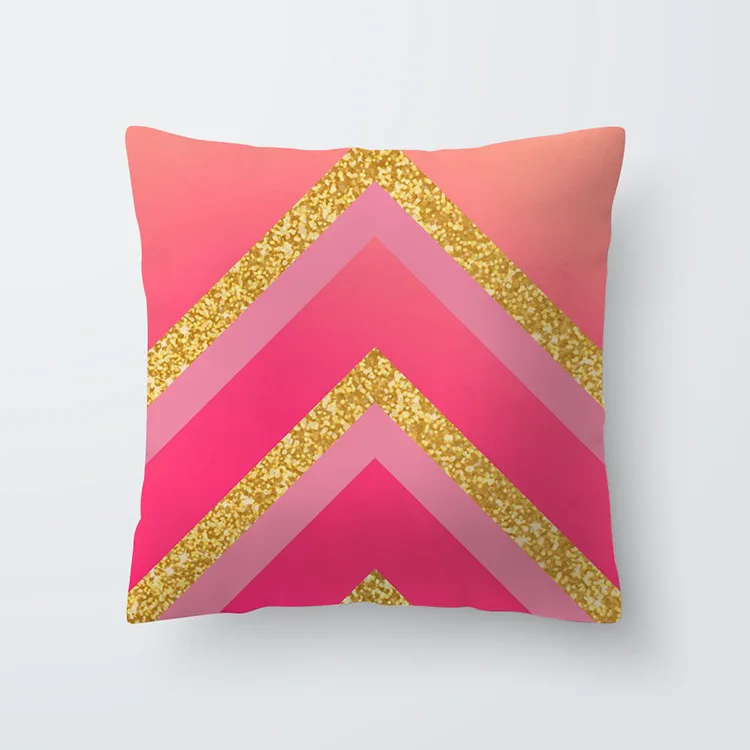 

Geometric Throw Pillow Case Rose Gold Pink Cushion Cover Square Pillowcase Living Room Sofa Car Home Decoration Pillows Cover