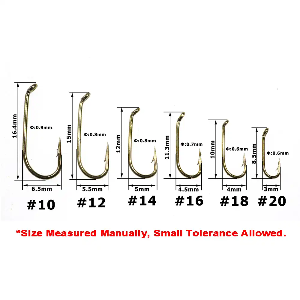 50PCS Fly Tying Hook Wet Nymph Fly Trout Fly Fishing Hook Size 10 12 14