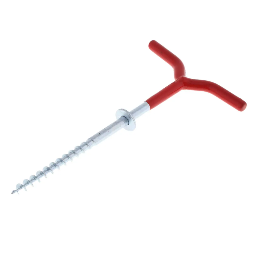 Stainless Steel Screw Fixed Nail Ice Fishing Auger Spiral Drill Rod Holder Fishing Tackle Tools Accessories