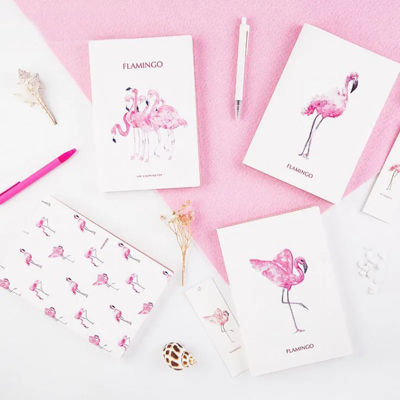 

Kawaii Flamingo 2018 Schedule Notebook Monthly Planner Organizer A5 Notebook Efficiency Manual