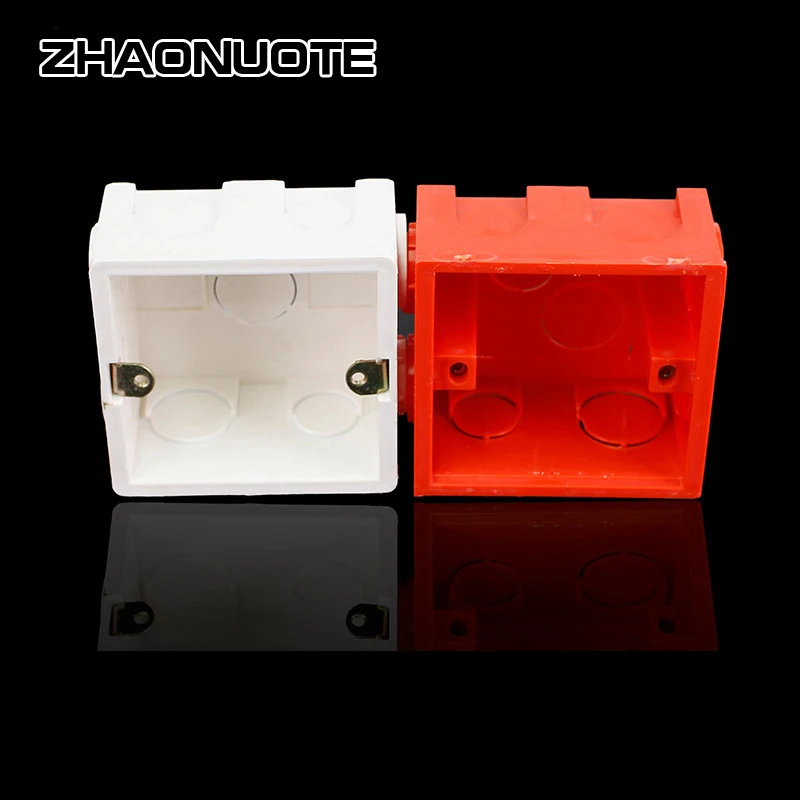 

20pcs Self-holding PVC Plastic Junction Box For Household Power Switch Socket Bottom Cable Dark Box 8.6*7.6*5CM