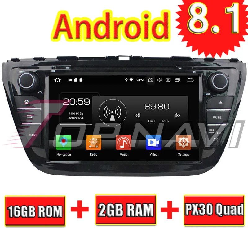 TOPNAVI 8 ''Android 8,1 авто радио тюнер для Suzuki SX4 2014 S Крест 2014 автомобилей Bluetooth, Wi-Fi 3g DVD автомобиля мультимедийные плееры