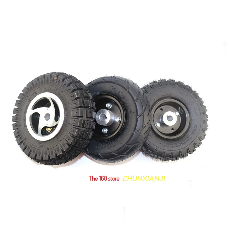 Good quality 3.00-4 4.10-4 trye and inner tube rim wheel Alloy hub for 49cc ATVQuad Go Kart Gas scooter bike motorcyWheel tyres