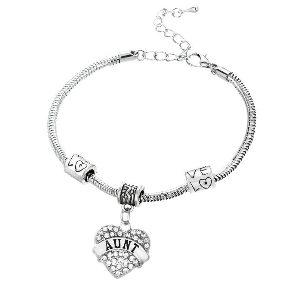 Женский браслет с бусинами в форме сердца кристаллами|chain bangle|bangles womenheart charm bracelet |