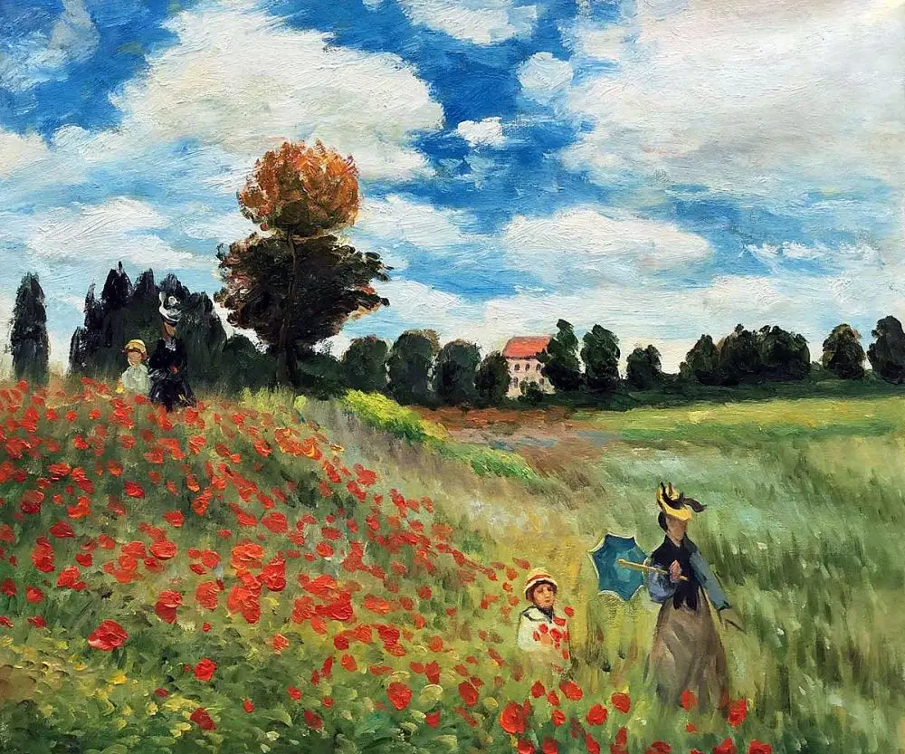 

Landscape Oil on Canvas Wall Art Pictures Oil Painting Poppy Field in Argenteuil by Claude Monet Handpainted Impressionism