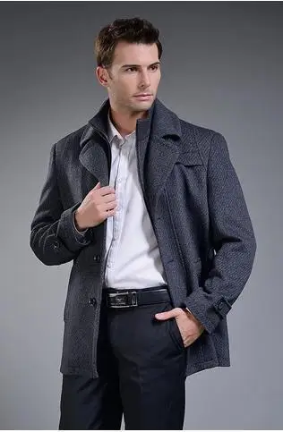 New Winter Man Of Leisure Business Suit Collar Trench Coat Wool Coat