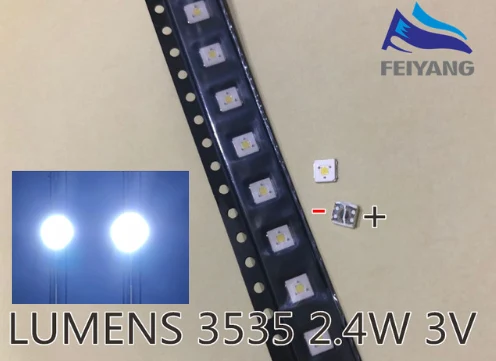 2000 шт люменов светодиодный флип-чип с подсветкой 2 4 W 3V 3535 холодный белый 153LM