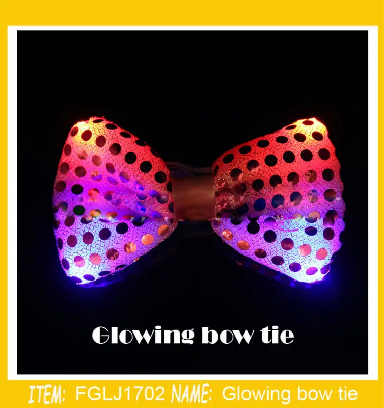 40 шт./партия, дизайн, модный светящийся галстук-бабочка со светодиодами, светящийся EL wire галстук-бабочка для DJ, бара, клубного и вечернего украшения