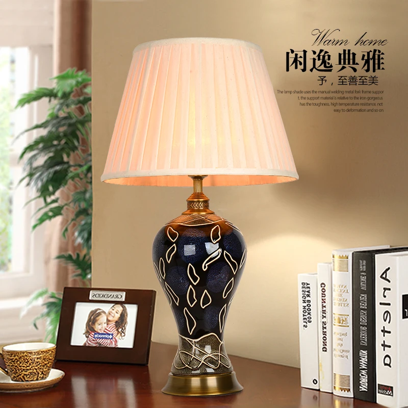 China Antique Living Room Study Retro Vintage Table Lamp Porcelain Ceramic Table Lamp wedding decoration table lamp design (2)
