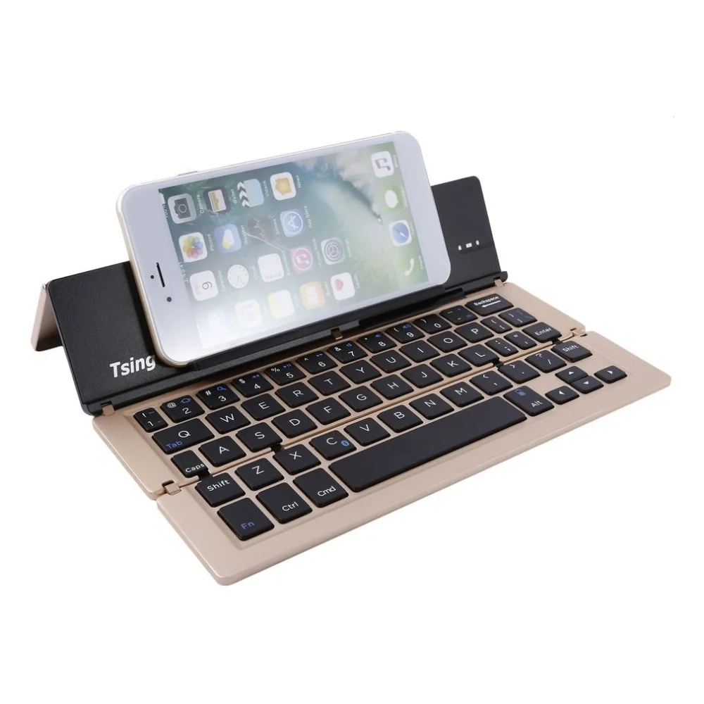 

Ultra-slim Portable Foldable Metal Aluminum Alloy 3.7V 400mAh Key Board Bluetooth 10m Operating Fantastic Surface Workmanship
