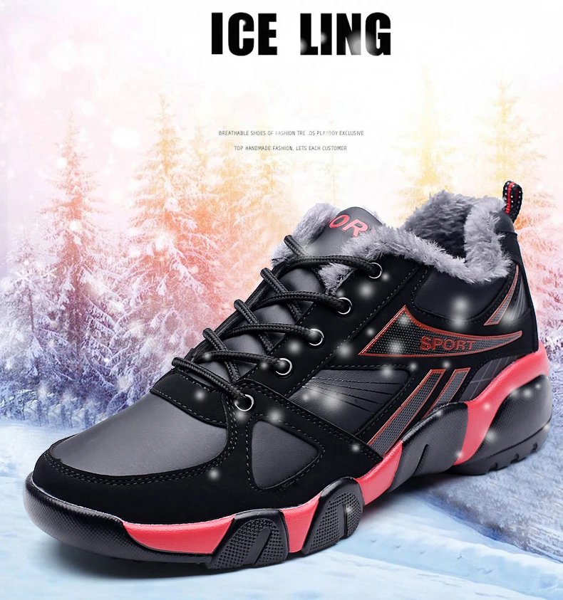 Брендовые зимние меховые теплые зимние ботинки для мужчин; кроссовки; повседневная обувь; Мужская обувь для взрослых; дышащая обувь; Zapatillas Deportivas; высокое качество
