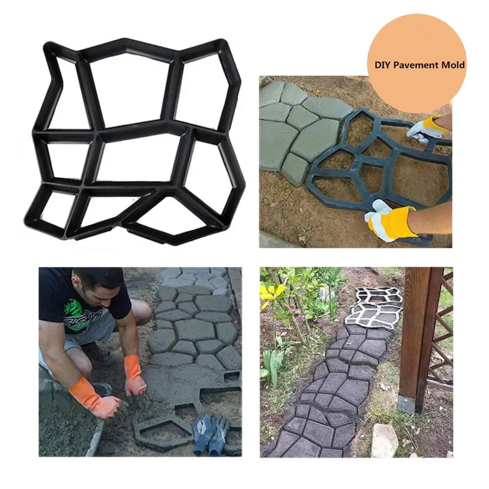 

DIY Walkway Pavement Mold Reusable Path Maker Cement Concrete Molds Stepping Stone Mold Pavers for Patio & Garden & Yard & Lawn