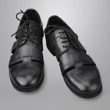 Летние мужские сандалии; модельные туфли из натуральной кожи; слипоны с вырезами; обувь, увеличивающая рост; винтажные мужские сандалии; обувь на шнуровке