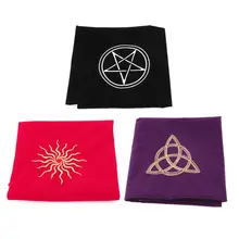 1 Pc 60*60cm Velvet Tarot Tablecloth Altar Wicca Pentacle Sun Embroidery Board Game