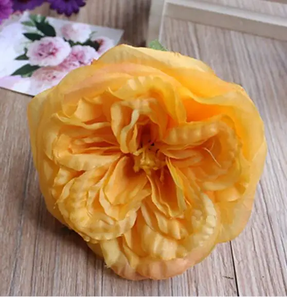 yellow 50 шт в наборе! красивых искусственных шелковых цветов камелии головы поддельные чайные лепестки роз Свадебные Декоративные цветы DIY Цветочные - Цвет: yellow