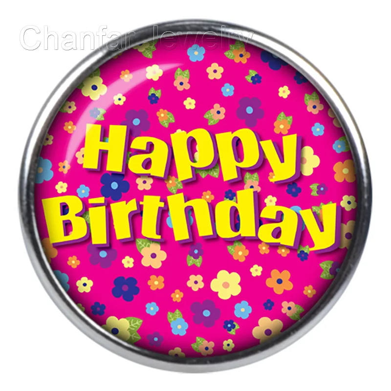 happy birthday snap button for DIY snap button braceletin Charm