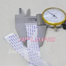 Кабель для принтера 1,25 мм расстояние+ 660 мм длина+ 14 P A/та же линия направления мягкий провод FFC Гибкий плоский кабель. 14 P* 1.25A* 660 мм