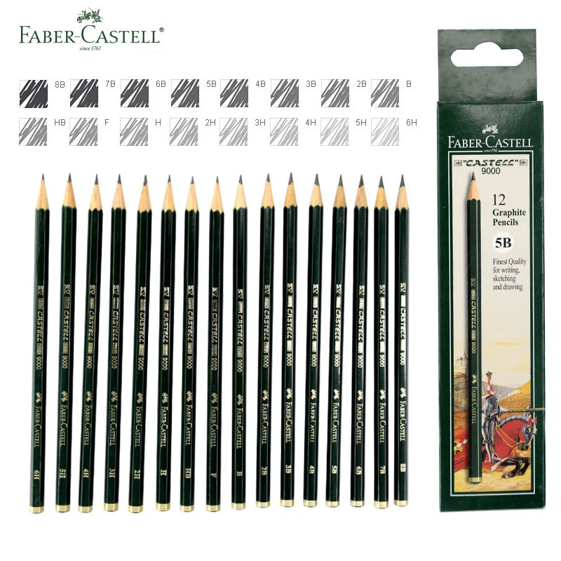 Faber-Castell 9000 Стандартный с карандашным рисунком Животные комплект 16/12 шт Графитовые Карандаши для рисования черный деревянный карандаш с шестигранной головкой bleistiftes