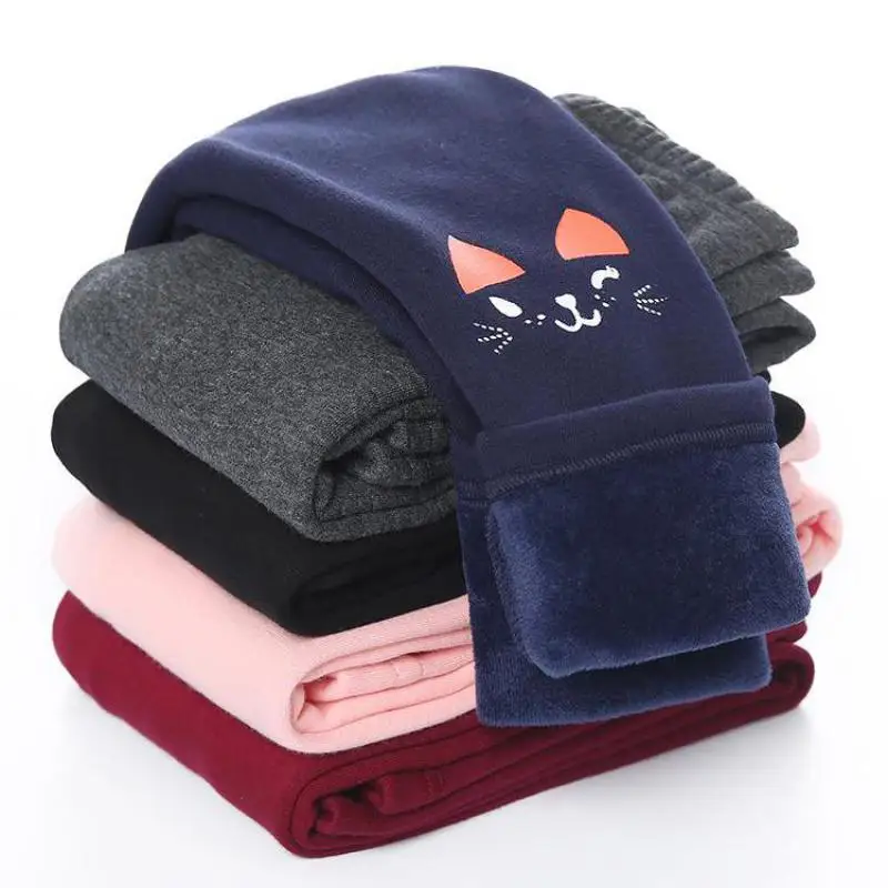 

Pantalon Fille Winter Leggings Girls 2019 New Children Plus Velvet Pants Thicken Warm Trousers For Kids Baby Skinny Pencil Pants