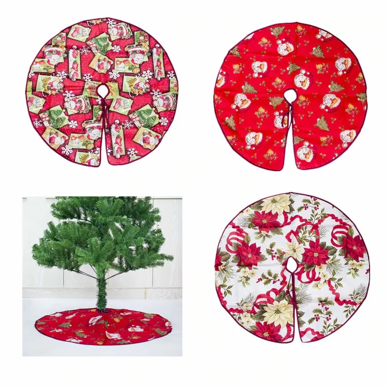 

eTya 24inch/35inch Christmas Tree Skirt Decor Santa Claus Flower Tree Skirts Xmas Decoration For Home Navidad New Year Decor