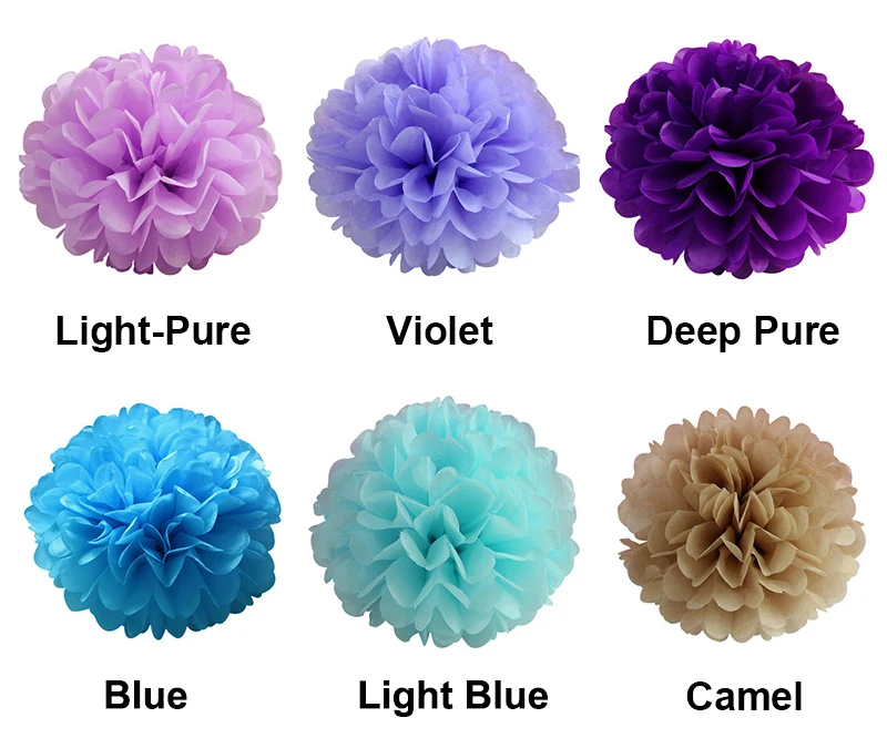 White Tissue Paper Pom Poms Flowers Balls Wedding Decorations Party Decorations Adult Baby Shower Deco Mariage Paper pompoms