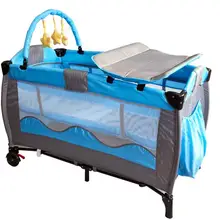 Большой размер, многофункциональная Европейская портативная игровая кровать, Легко складывающаяся кроватка, колыбель, кровать с роликами, детское спальное От 0 до 6 лет