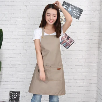 

Cross canvas apron custom printed logo floral cake milk tea coffee shop baking painting work clothes