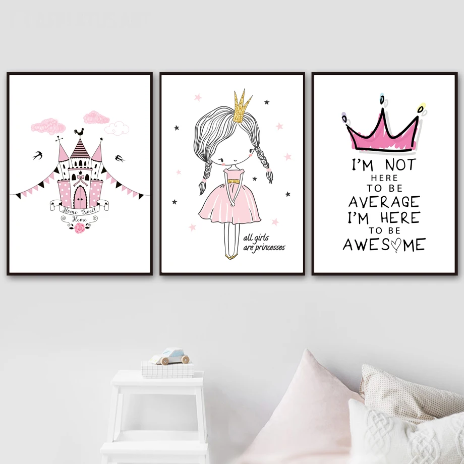 Be A Unicorn Quote Wall Art Decor Girl/'s Baby Flower Princess Picture Bedroom