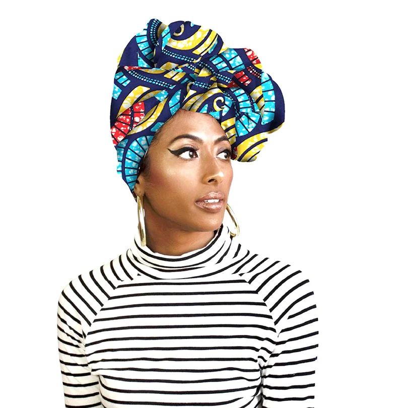 

Fashion african head scarf print cotton high quality women african clothing bazin rich Headwear wax