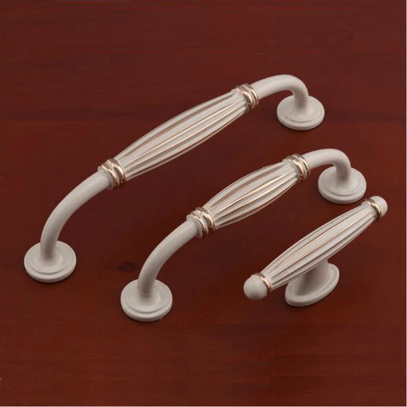 Ivory White Handles Kitchen Cupboard Drawer Pulls Door Handles