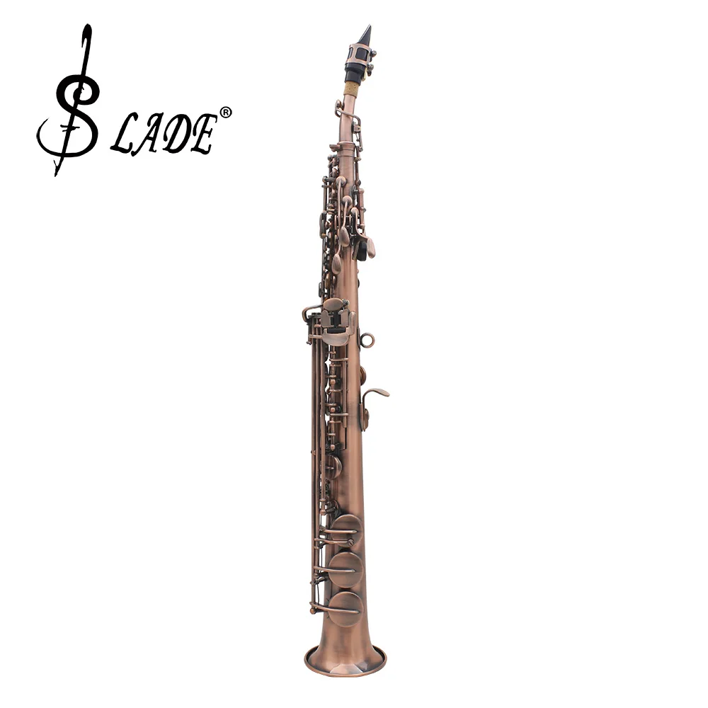 

High Quality LADE WSS-899 Professional Red Bronze Straight Bb Soprano Saxophone Woodwing Instrument