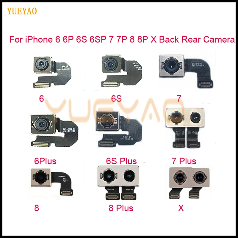 Задняя Камера для iPhone 6, 6 S, 6 Plus, 6 S Plus, 7, 7 Plus, 8, 8 Plus, X задняя камера Flex ленточный кабель, для iPhone задняя Камера