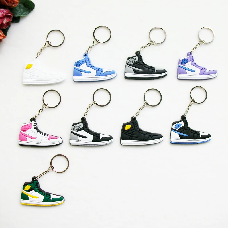 

Mini Silicone Jordan 1 Keychain Bag Charm Woman Men Kids Key Ring Gifts Sneaker Key Holder Accessories Shoes Key Chain