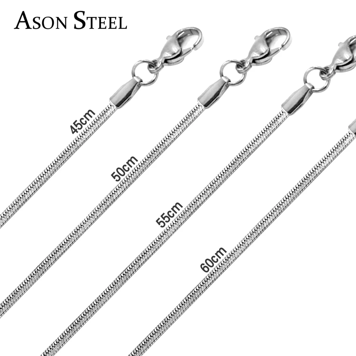 ASONSTEEL Wholesale 316L Stainless Steel Chain Necklace Width 2mm
