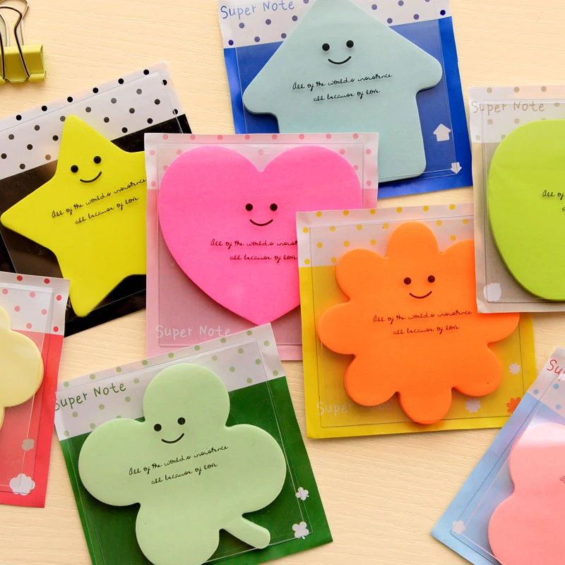 

Candy Color Memo Sticker Paper Kawaii Star Apple Bookmark Memo Pad Sticky Note For School Office Supplies Stationery