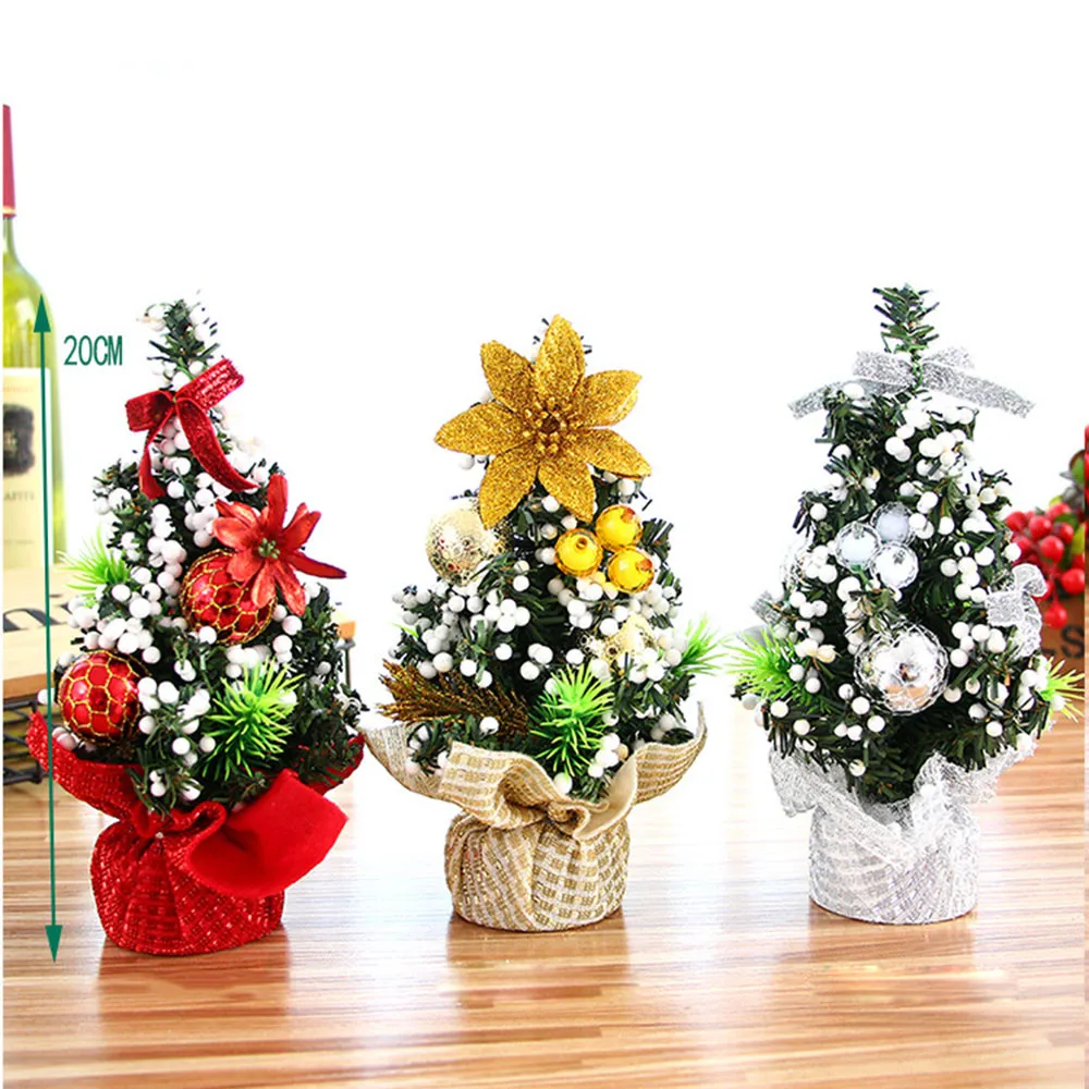 

Christmas Mini Tree Ornament Desk Table Festival Christmas Decoration Navidad Xmas Home Party Supplies New Year 2019 #J2